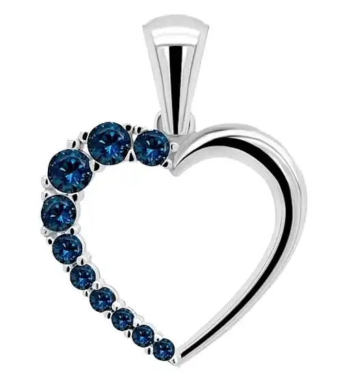 Romantic Silver Pendant with Dark Blue Zircons - Costume jewelry