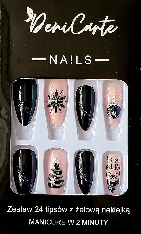 Christmas Cat Eye False Nails, 24 pcs.