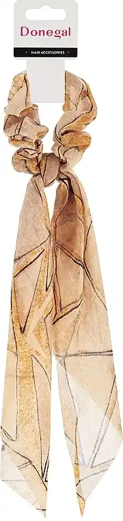 Hair elastic, FA-5732, coffee-colored with brown pattern