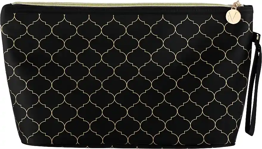 Zipped Makeup Bag 'Art Deco', 415032, black, size XL - Accessories