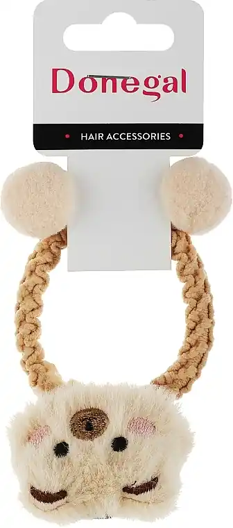 Hair Tie, FA-5649, Beige with Bear