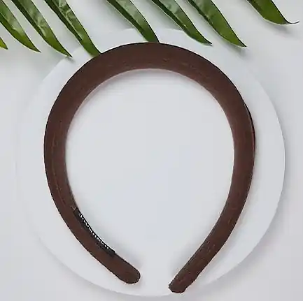 Fabric Hair Band 'Handmade', brown - Accessories