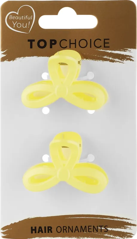 Hair claw clip, 21459, 2 pcs, yellow - Accessories