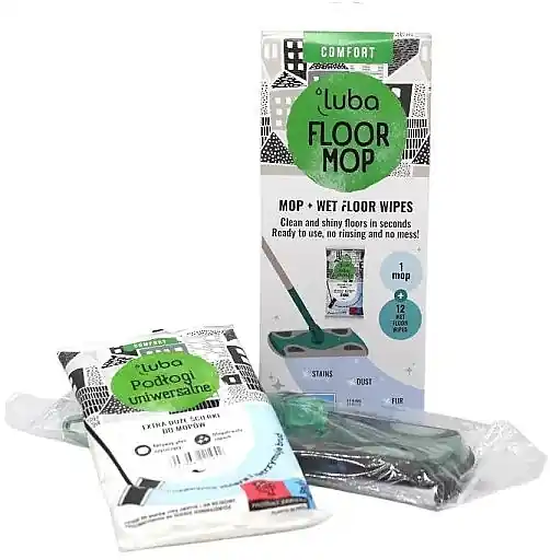 Set, mop + wet floor wipes 12 pcs. - Luba