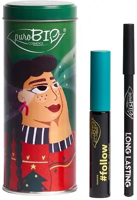 PuroBio Cosmetics Green Box High-Quality Eye Make-Up In A Set (mascara/8ml + eye/pencil/1.3g)