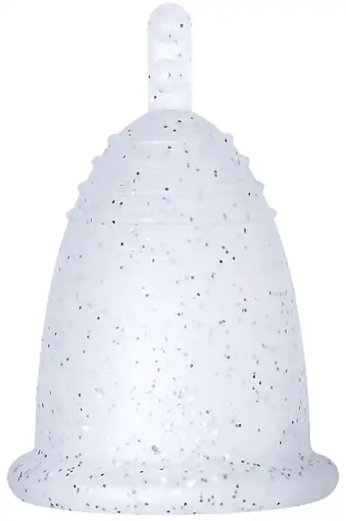Menstrual Cup with Stem, size L, silver glitter - Accessories