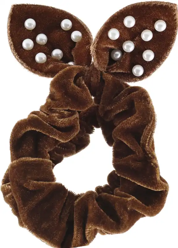Hair Tie "Velvet", 23903, brown - Accessories