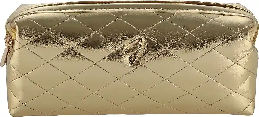 Quilted Makeup Bag, gold - Accessories