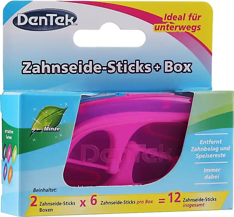 Dental Floss with Handle Set + 2 Travel Cases, crimson + blue - Bath and Body