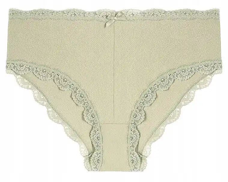 Women's Bikini Panties with Little Lace, Mint - Clothes