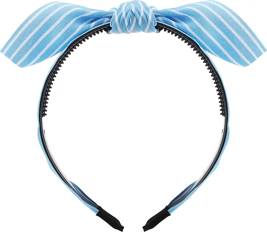 Headband, FA-5618, soft blue with white stripes