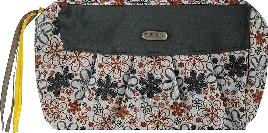 Ribbons Toiletry Bag 93937, gray and orange flowers - Accessories