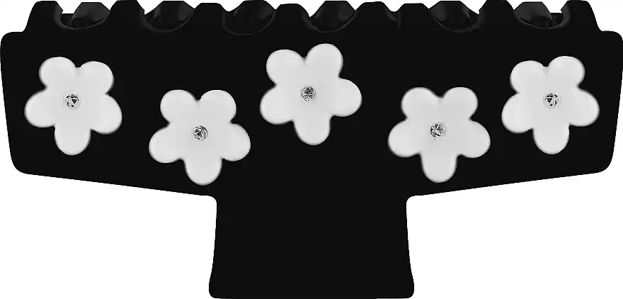 Hair clip, black with white flowers - Accessories