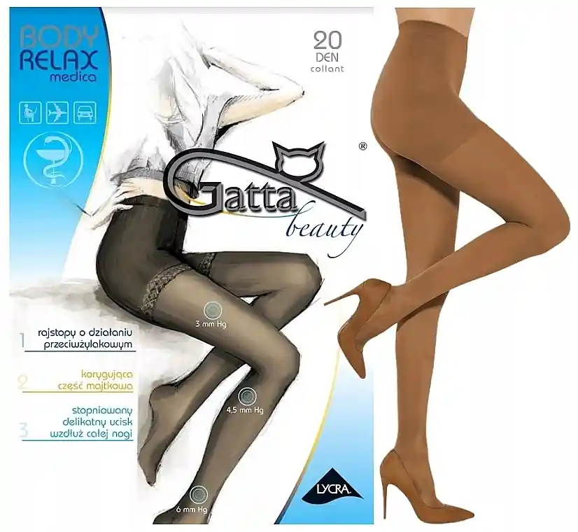 Light Compression Tights "Body Relax Medica" 20 Den, golden - Clothes