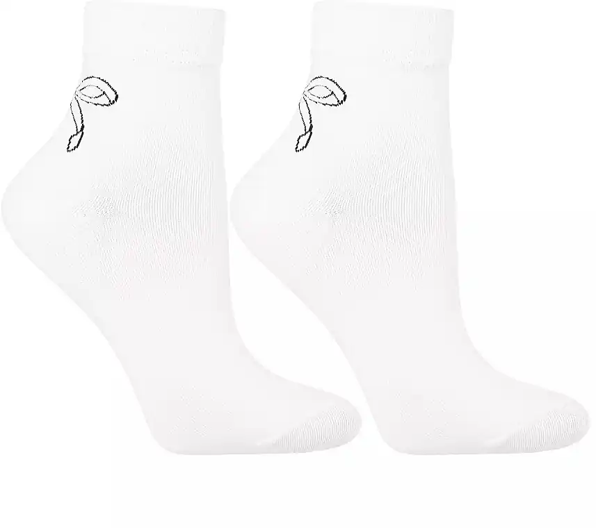 Women's cotton socks 3/4, CSL200-954, white
