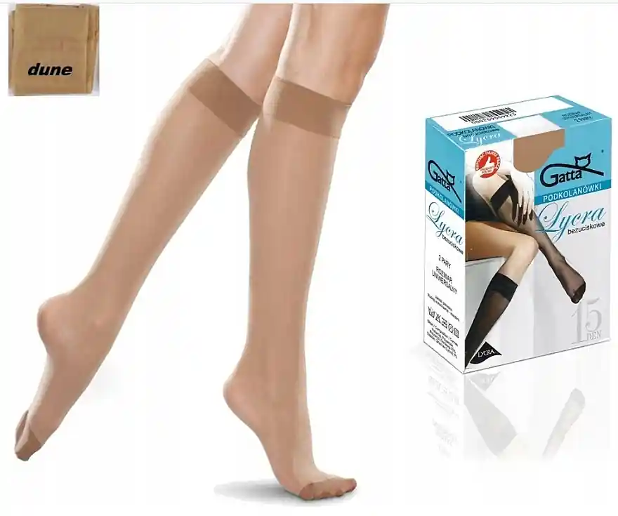 Women's knee-highs "Lycra", 2 pairs, 15 Den, dune