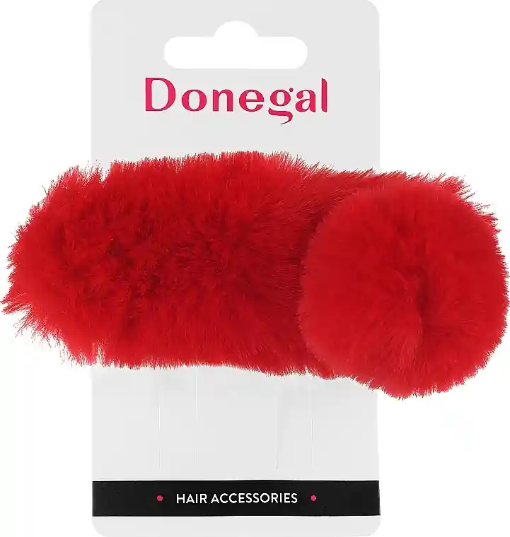Hair clip FA-5669+1, red fur