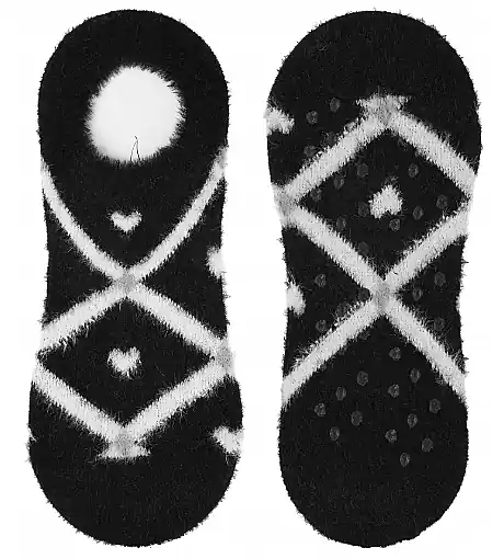 Women's Warm Low-Cut Socks, black, diamond