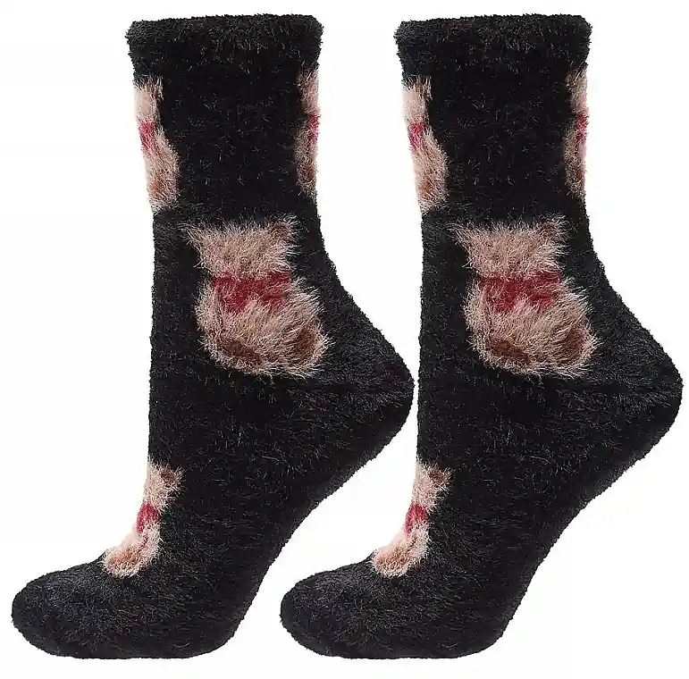 Socks with Bear Prints, CDC400-521, Black