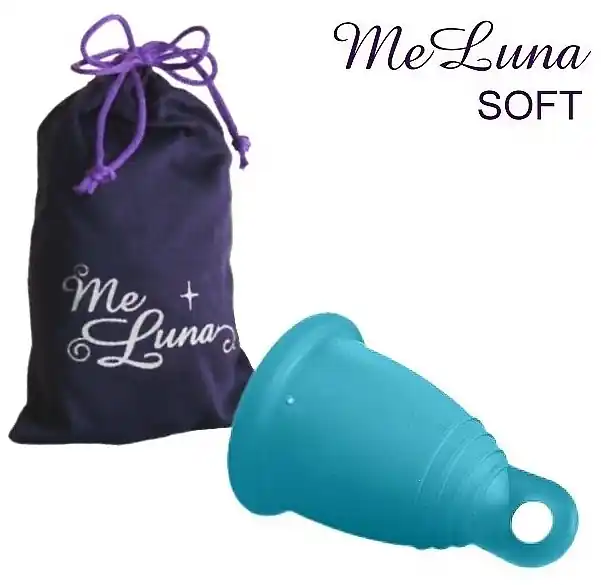 Menstrual Cup with Ring, S-size, sea wave