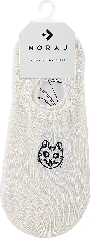 Low Women Socks CDB200-373, milk with cat