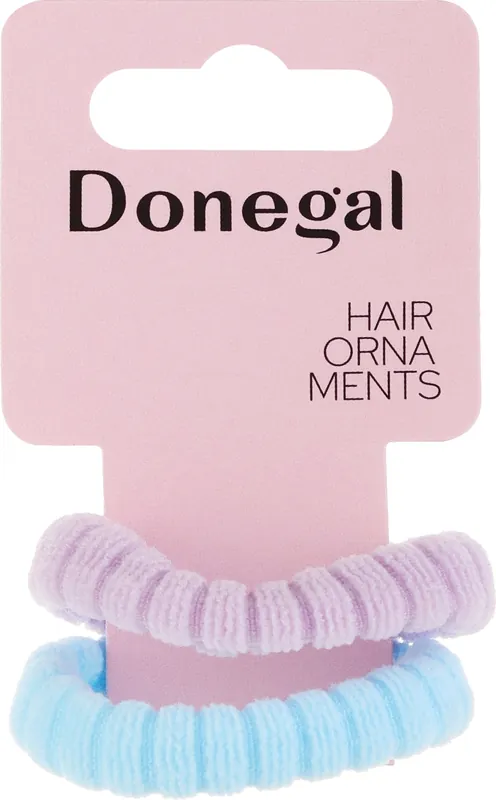 Hair ties 2 pcs., FA-5681, lavender + turquoise ribbed