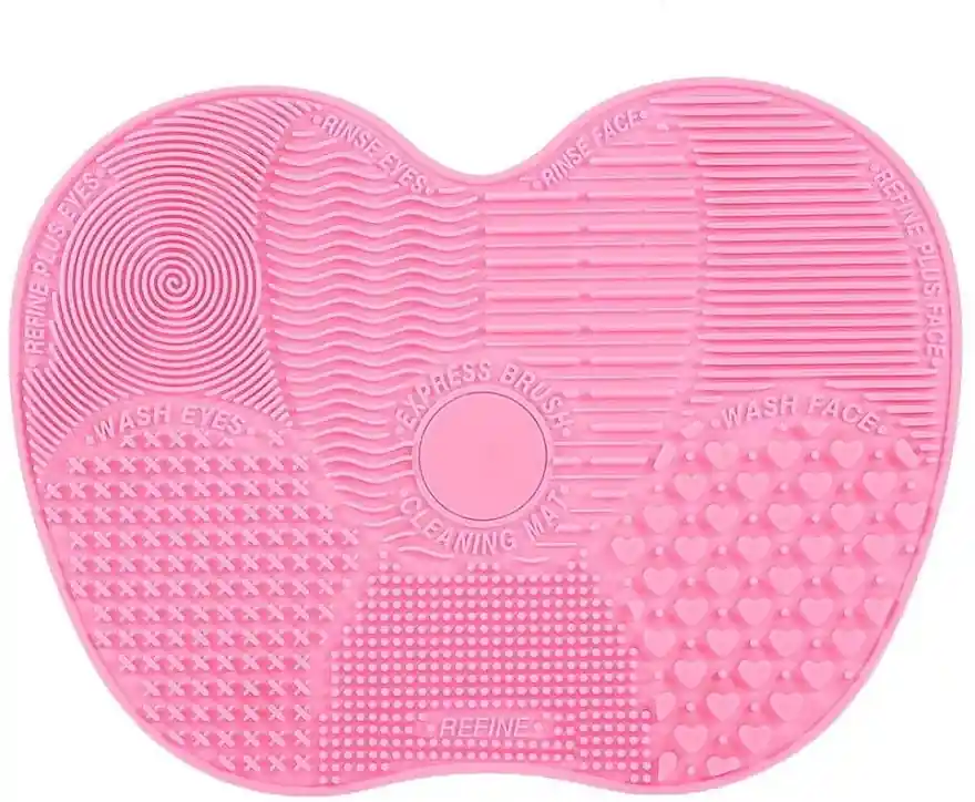 Silicone Mat for Washing & Cleaning Brushes, pink, S-size