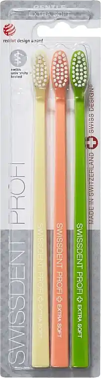 Extra Soft Toothbrush Set, yellow+orange+green - Bath and Body