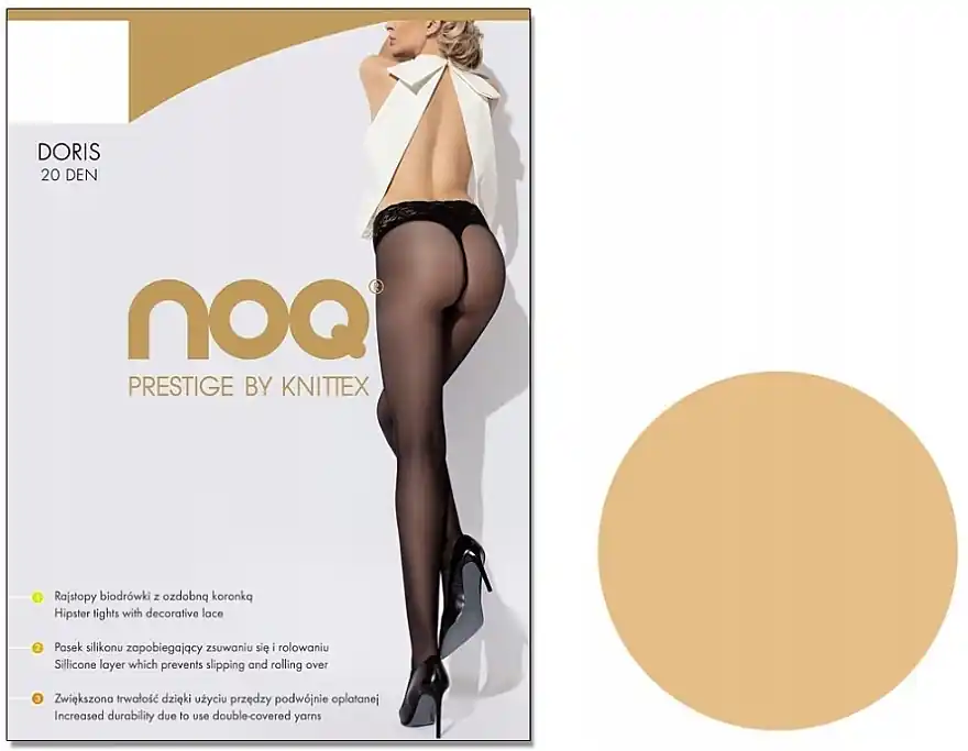 Tights 'Doris', 20 Den, lace belt, naturel - Clothes