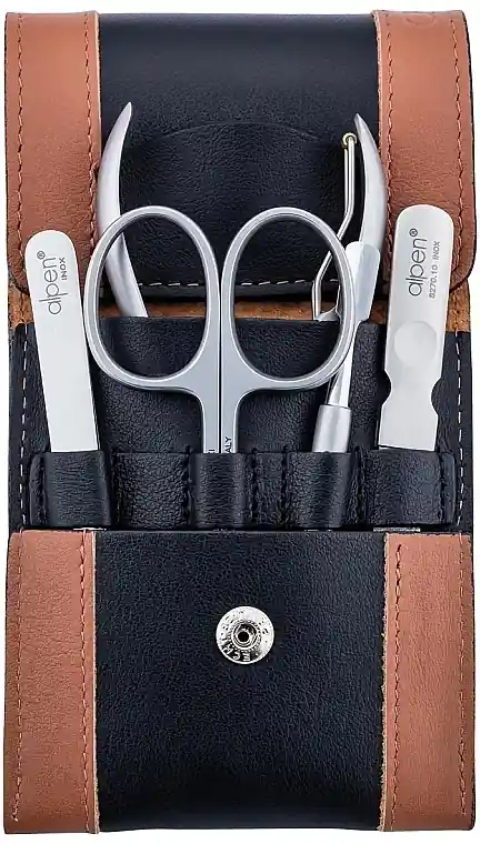 Manicure Set, 5 tools, 6837R, black/tobacco - Accessories