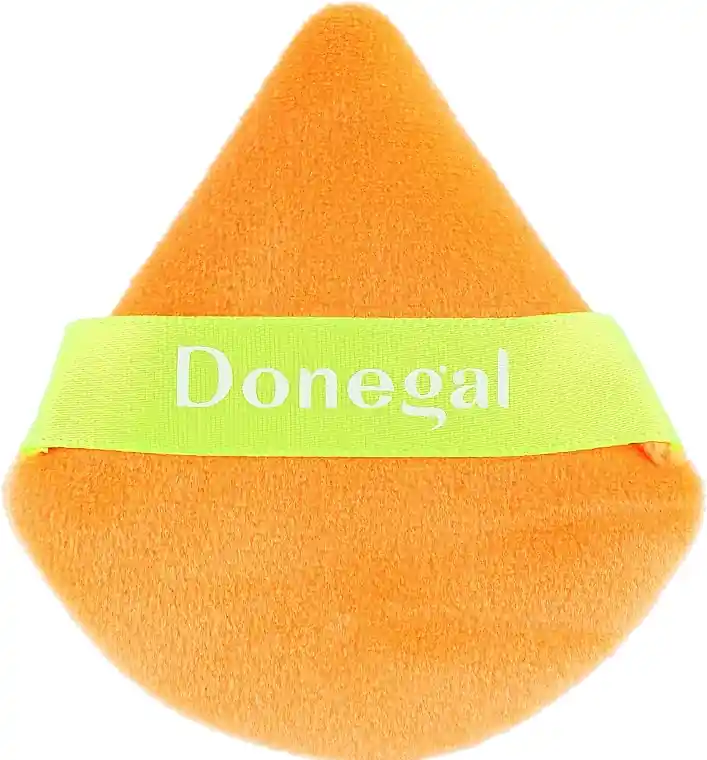 Velour powder puff, triangular, orange - Accessories