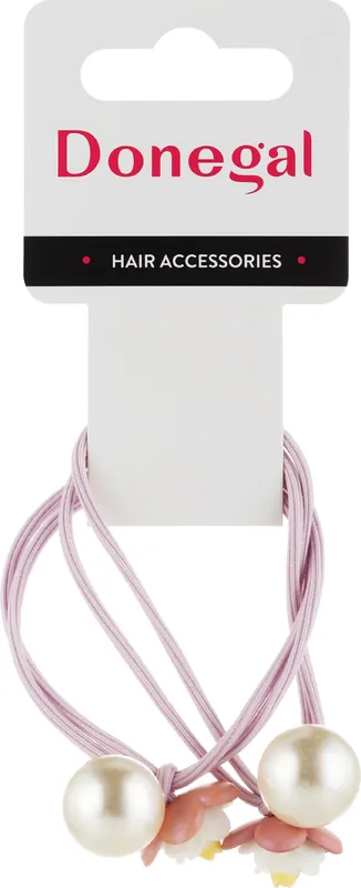 Hair ties, FA-5630, purple with pearl and flower