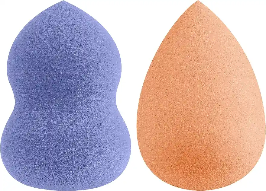 Makeup Sponge Set, orange + purple, 2 pcs - Accessories