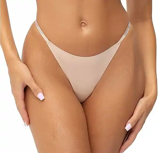 Women's Thong Panties "Wowefect", beige - Clothes