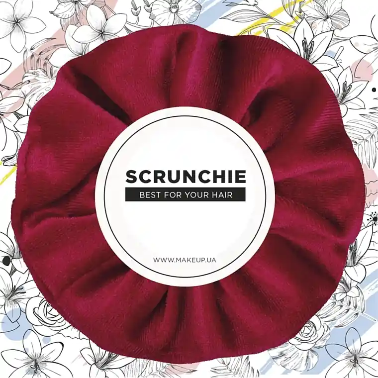 Velour Classic Hair Scrunchie, Red - Accessories