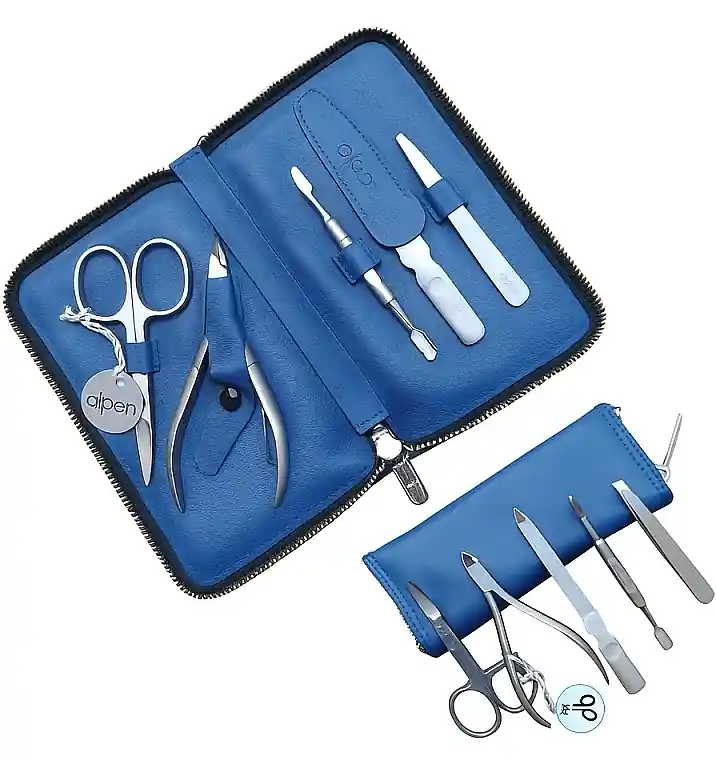 Manicure Set, 5 tools, 6843R, blue - Accessories