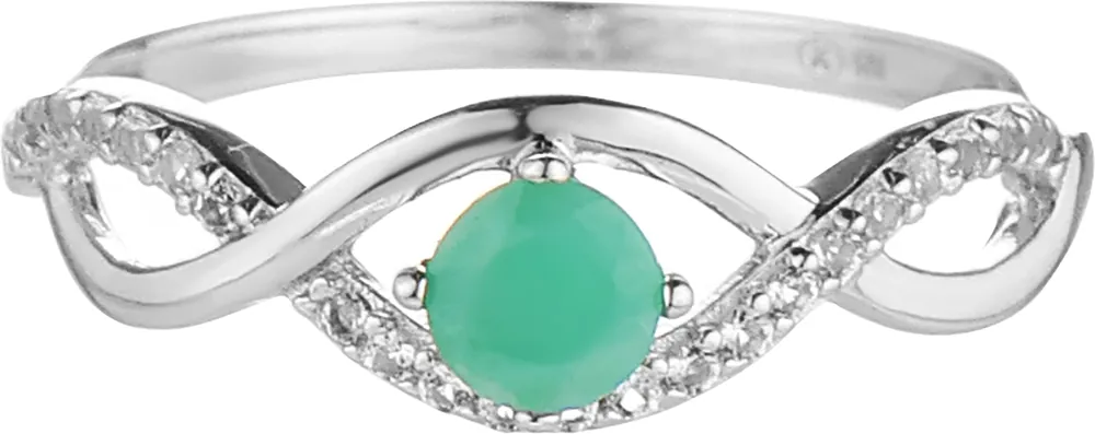 Silver Ring with Light Green Stone - Costume jewelry