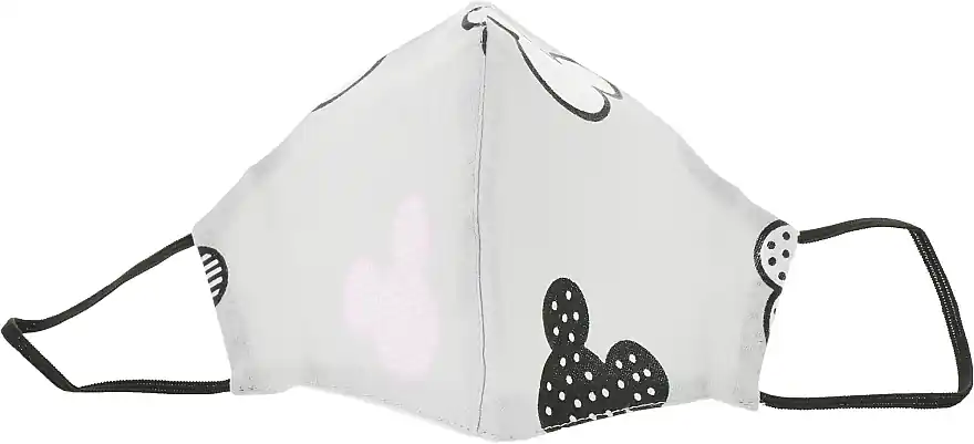 Protective Fabric Face Mask, grey with pink mouse, size M - Bath and Body