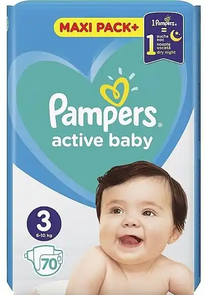Pampers Active Baby Midi 3 Diaper (6-10 kg), 70 pcs.