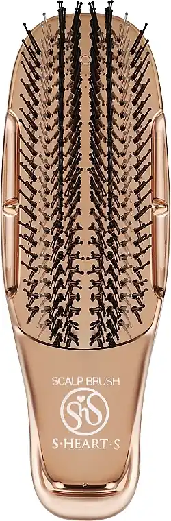 Massage Hair Brush with Short Handle, rose gold - Accessories