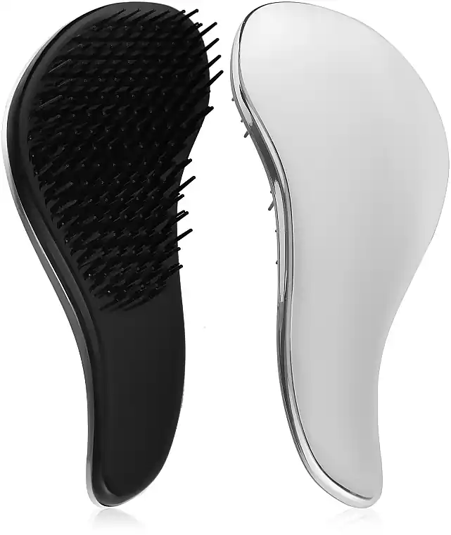 Compact Hair Brush "Box", silver - Accessories