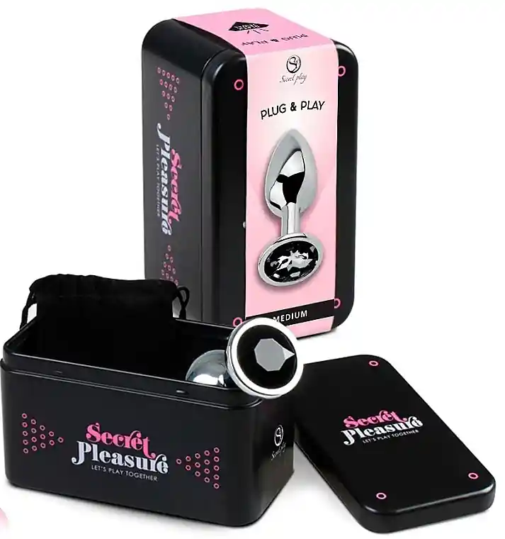 Metal Butt Plug, 6152K, black, size M - Health & Care