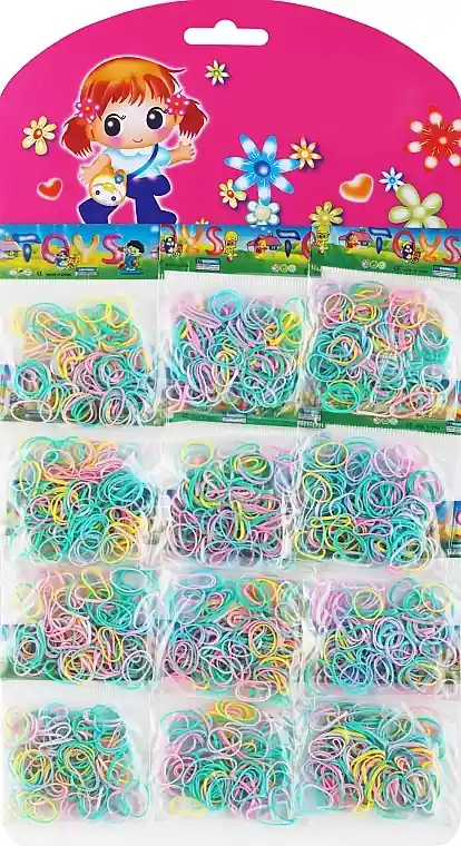 FA-5632 silicone hair ties set, multicolor 2, 12 packs