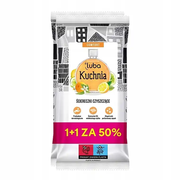 Citrus Kitchen Wet Wipes Set, 32 pcs. + Lavender Universal Wet Wipes, 32 pcs. - Luba