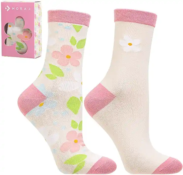 Long Women Socks with Flowers, multicolored, 2 pairs - Clothes