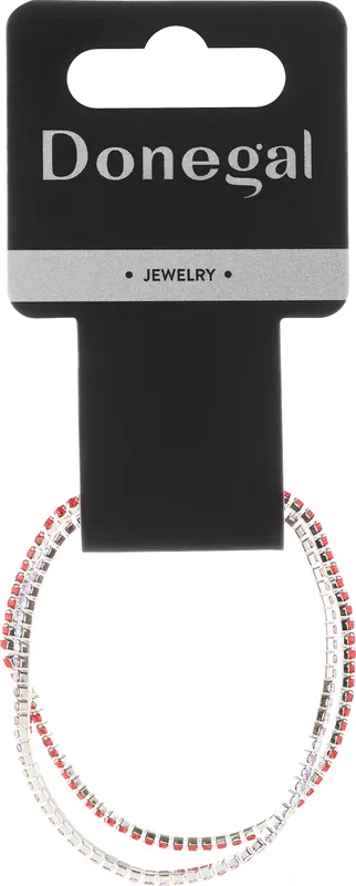 Rhinestone Bracelets, 6429, 2 pcs., red + pink-white