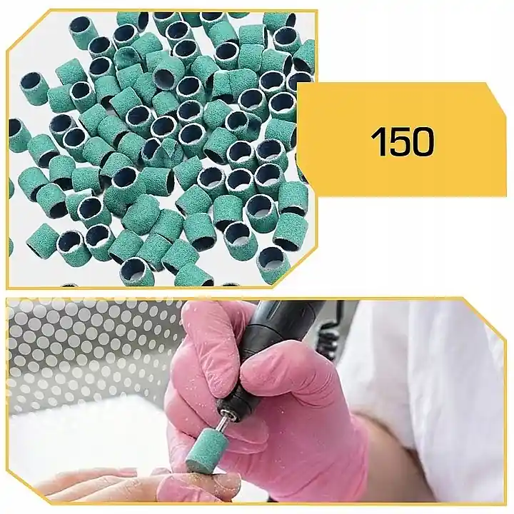 Nail Drill Bits, 150 grit, green, 100 pcs. - Accessories