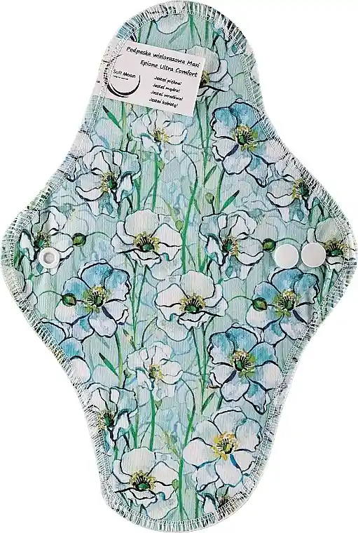 Reusable Cotton Daily Liner, green peony - Bath and Body