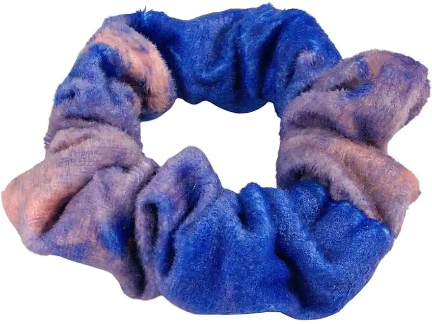 Scrunchie, blue and yellow, 10 cm - Accessories