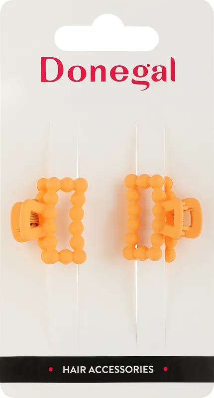 Hair Clips FA-5622+3, Orange Rectangles